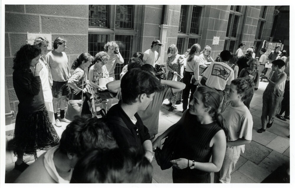 Students in Quadrangle Following Exam