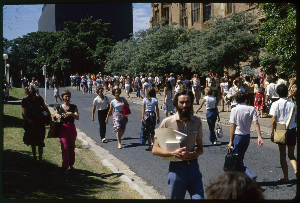 Students Walking Between Lectures on Manning Road