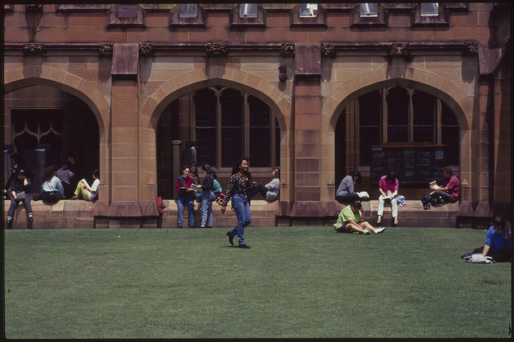 Students Relaxing in Quadrangle