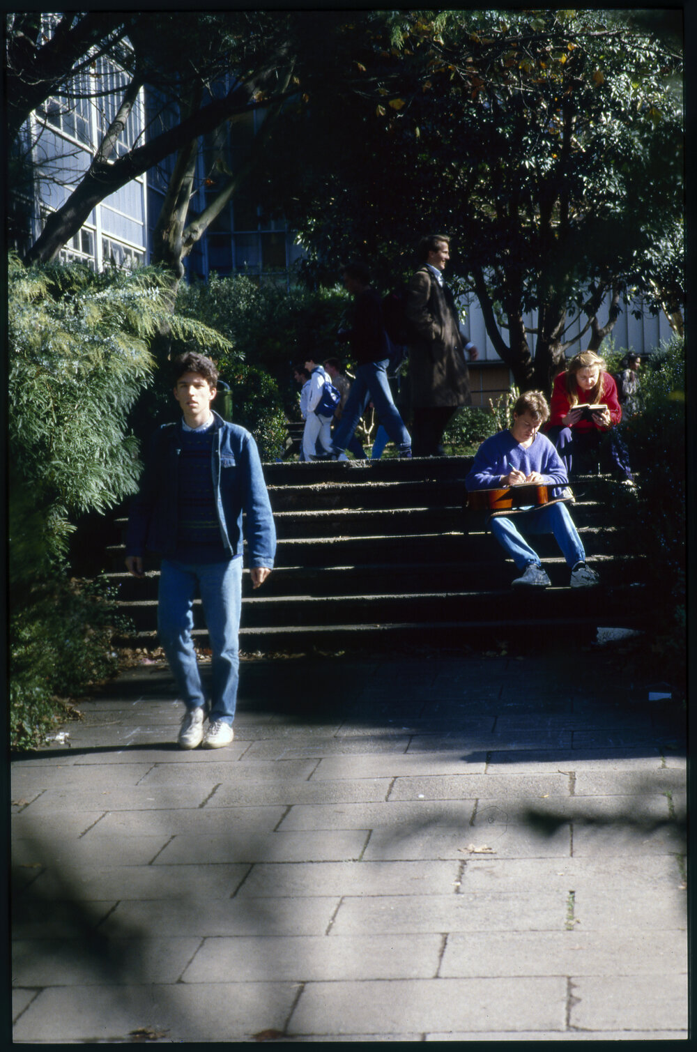Students Relaxing on Stairs