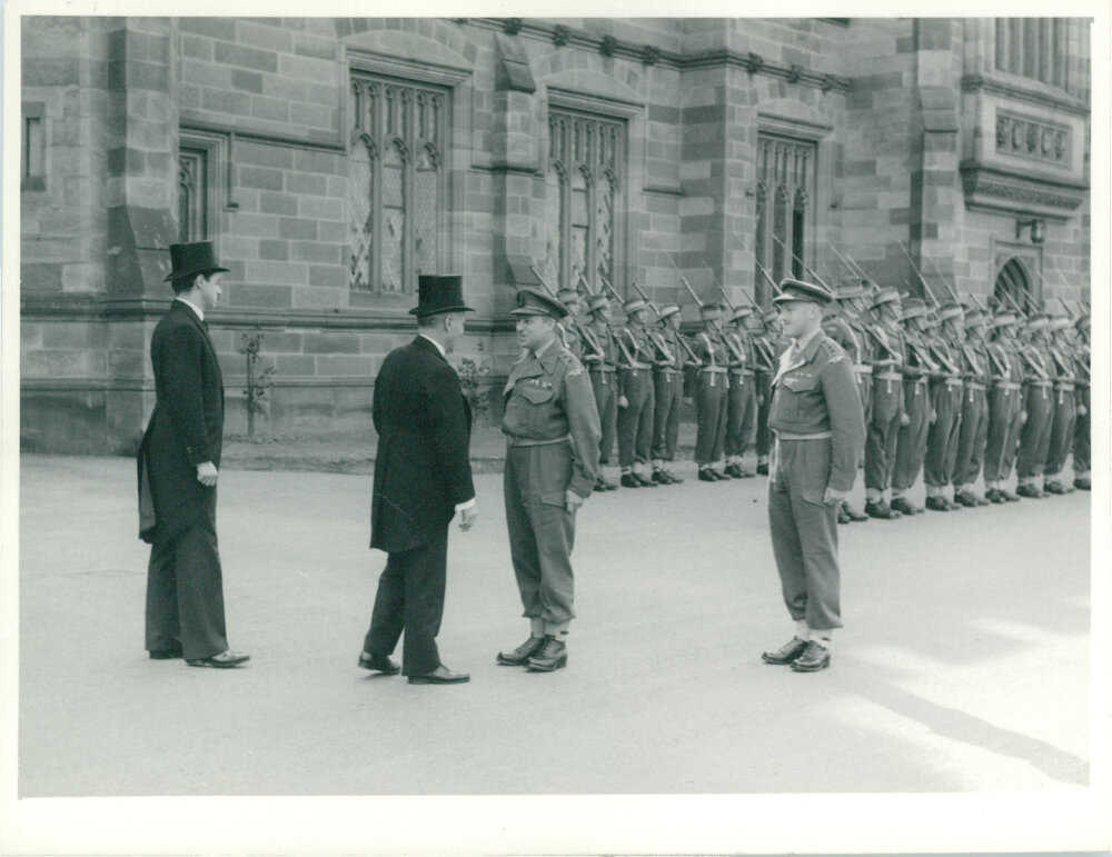 Inspection of Guard of Honour, Ceremony of Commemoration of Benefactors, 1951