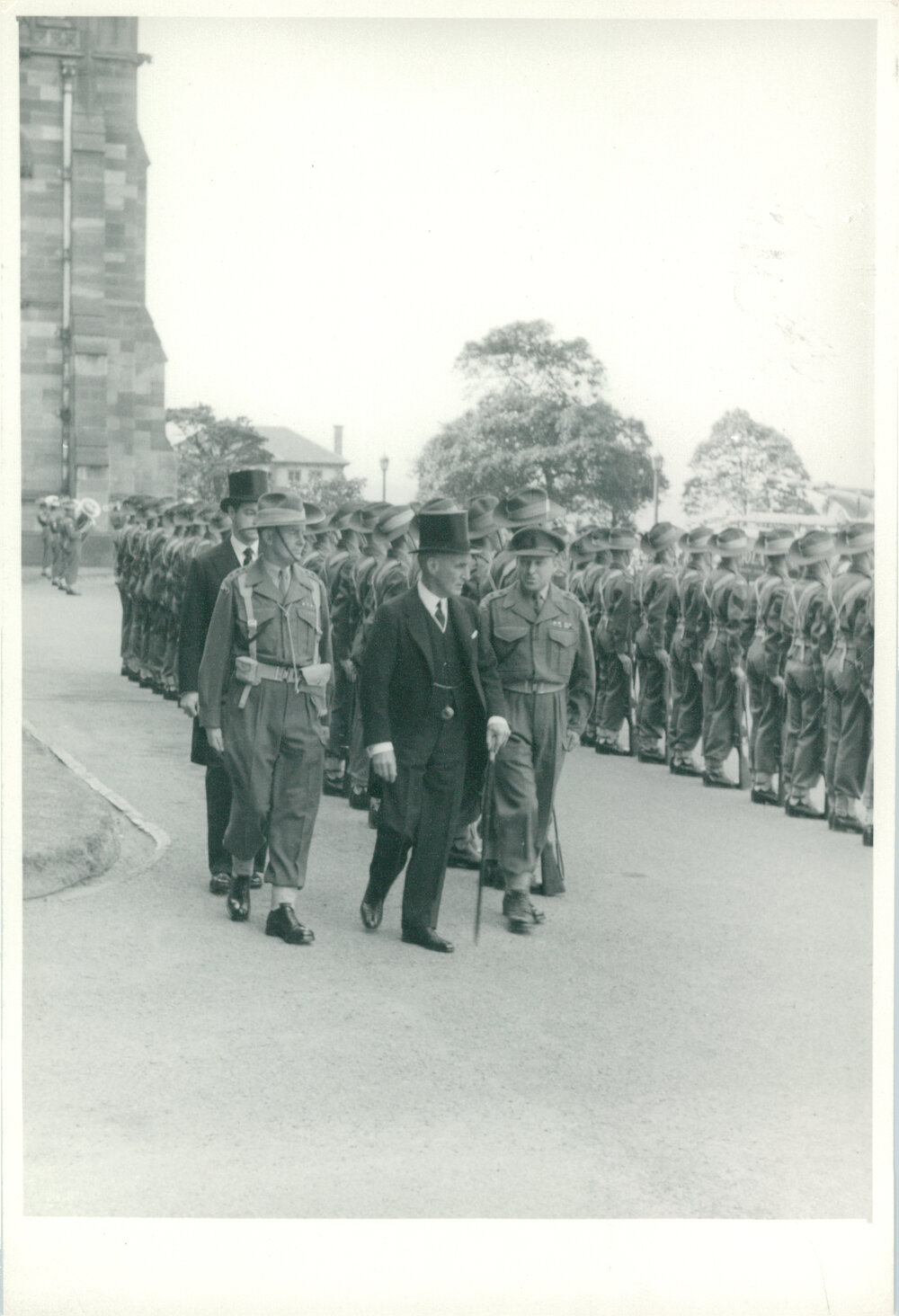 Inspection of Guard of Honour, Ceremony of Commemoration of Benefactors, 1951
