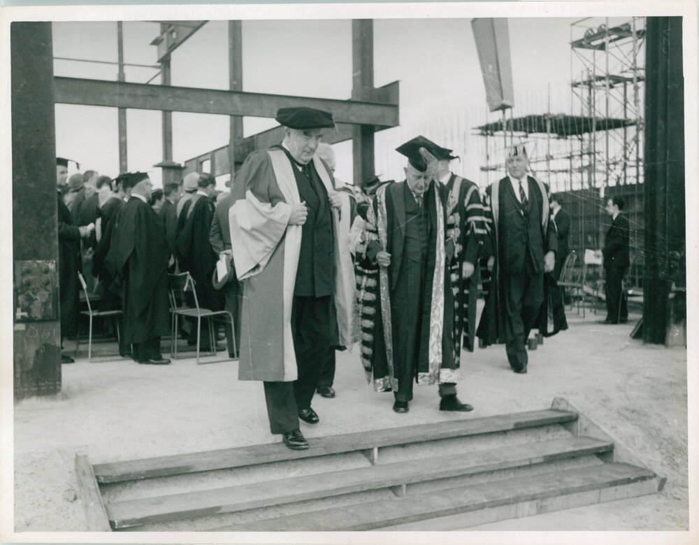 Laying of the Foundation Stone of Fisher Library by the Prime Minister, the Right Honourable RG Menzies