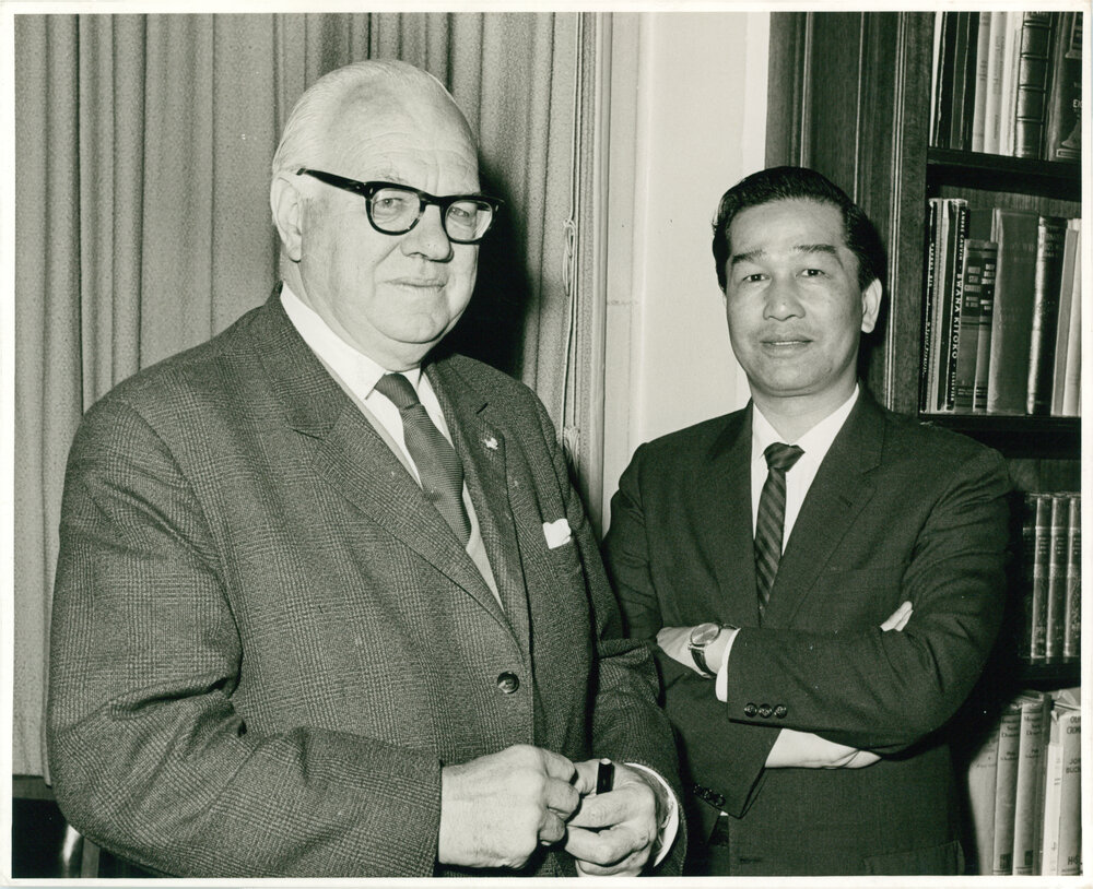 Presentation of Cheque for &pound;2000 from the Vietnamese Government for International House 