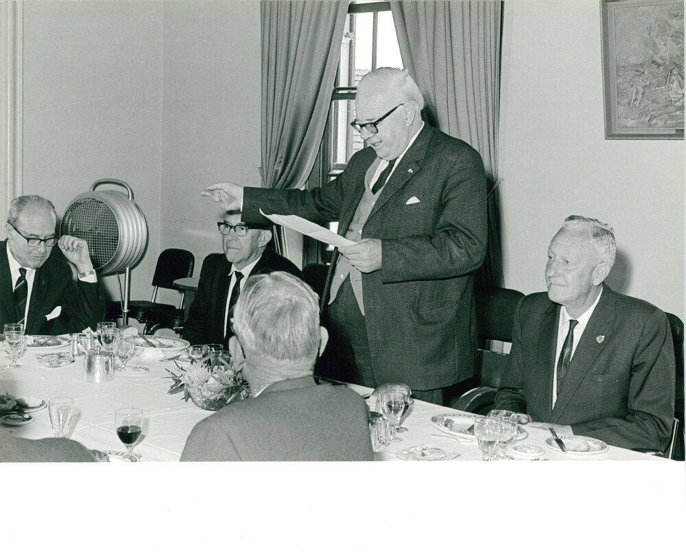 Stephen Henry Roberts Speaking at the Retirement of Mr J.C. Bongers, Accountant of University