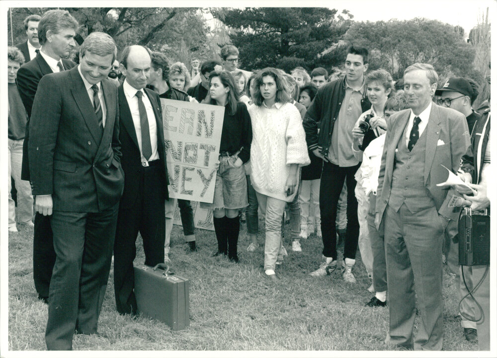Students Demonstrating at The Inauguration of University of Western Sydney