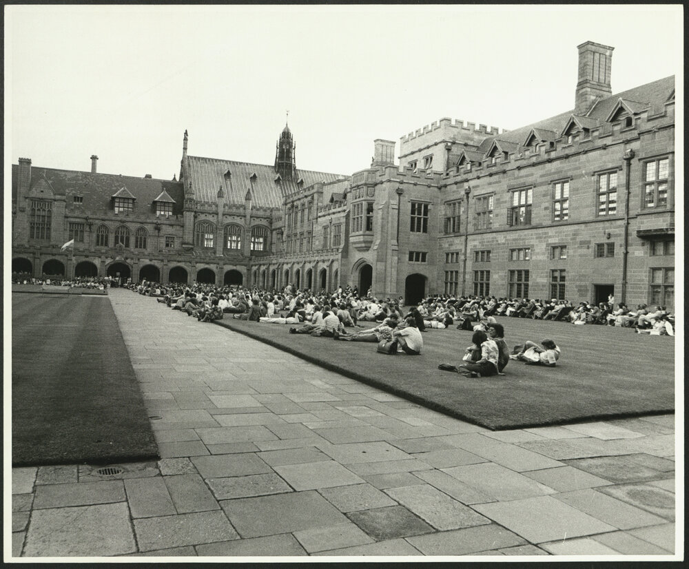 Audience in the Quad at the Inauguration of the Rebuilt Carillon