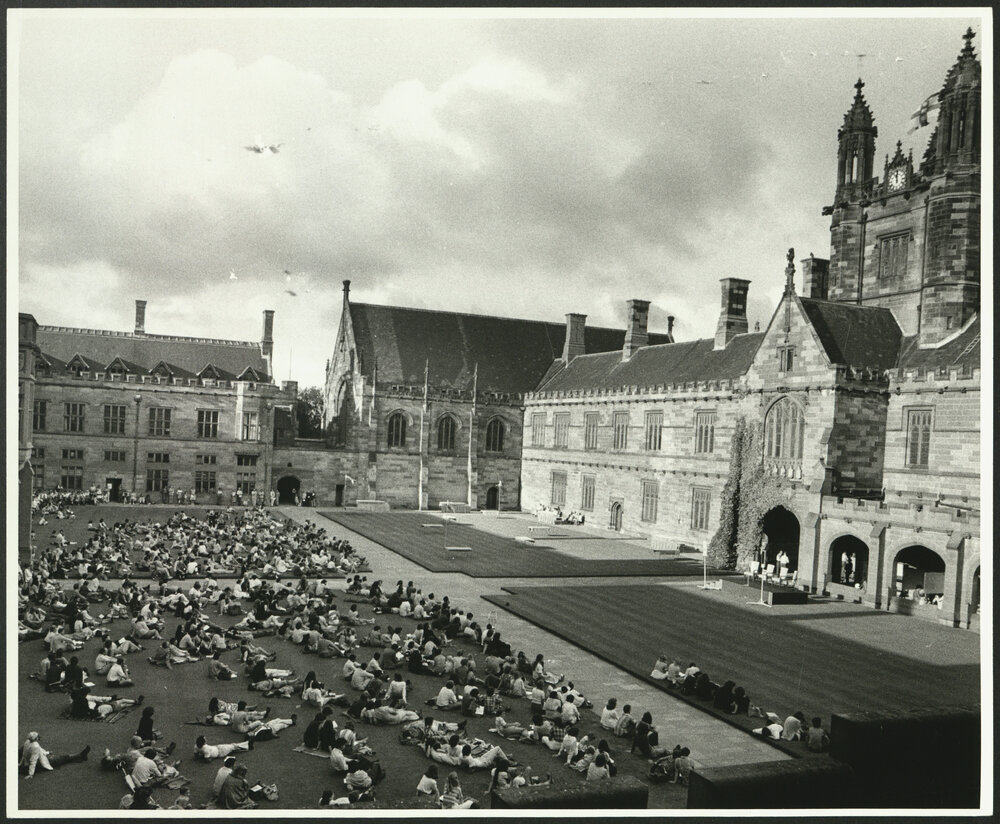 Audience in the Quad at the Inauguration of the Rebuilt Carillon