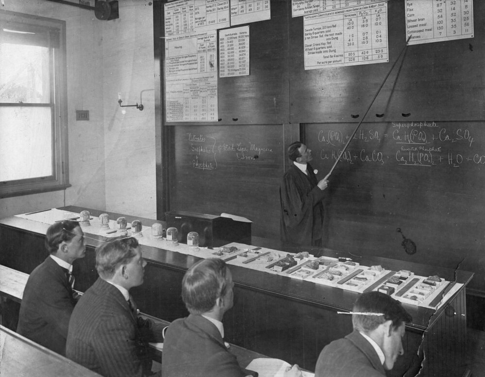 Professor RD Watt Taking the First Agriculture Lecture