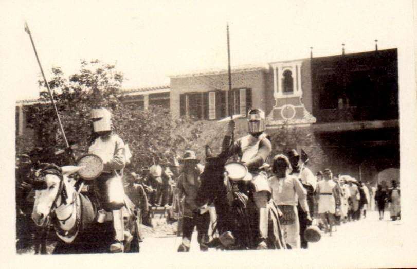 Group of 3rd AGH Solders in Costume Led by Mounted Knights on Anzac Day