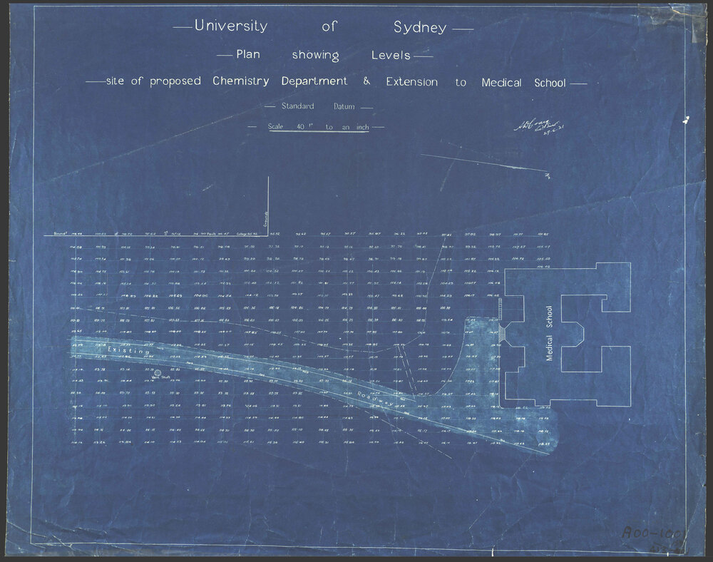 Levels, Site of Proposed Chemistry Department and Extension to Medical School