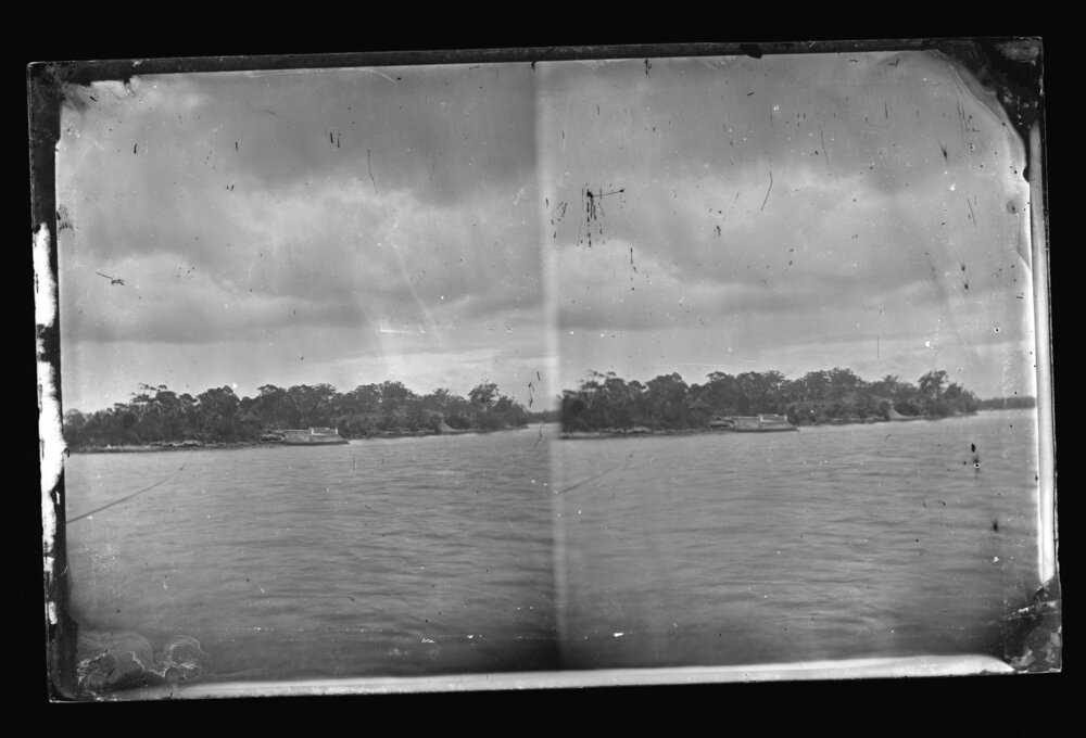 View Across Parramatta River of Drummoyne House and Stone Wharf