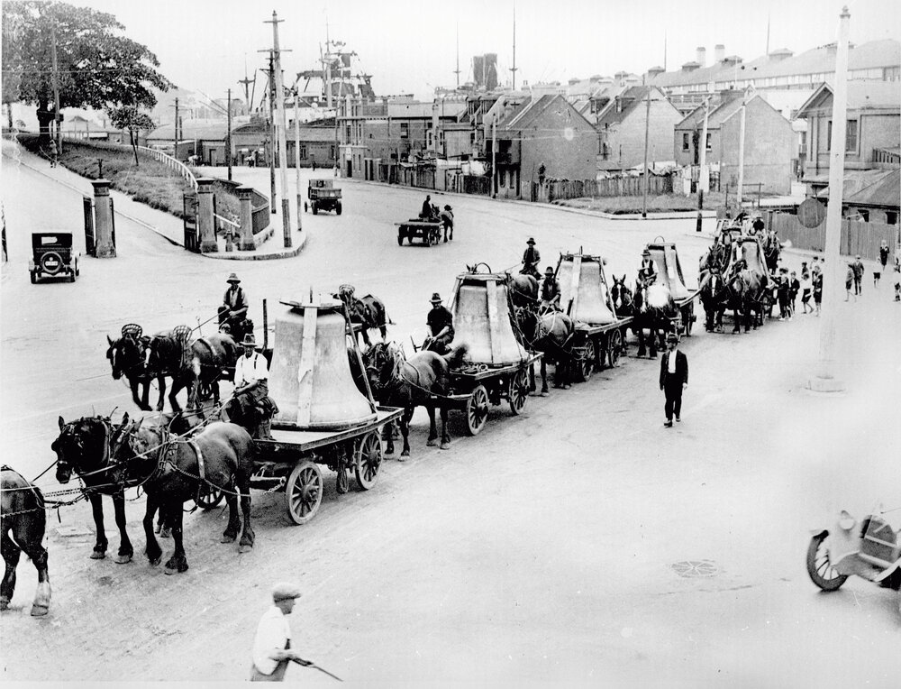 Carillon Bells Being Transported from the Docks