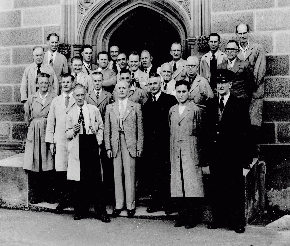 Yeoman Bedell, George Baxter, on His Retirement with Staff