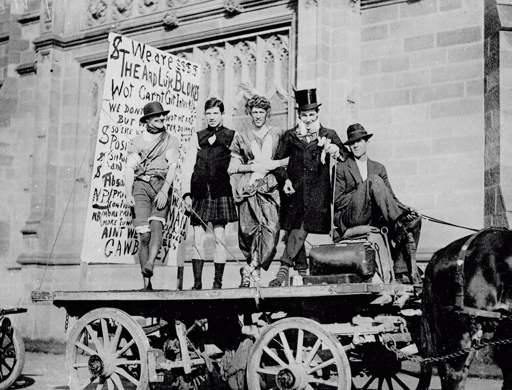 Students in Costume on Commem Day Float