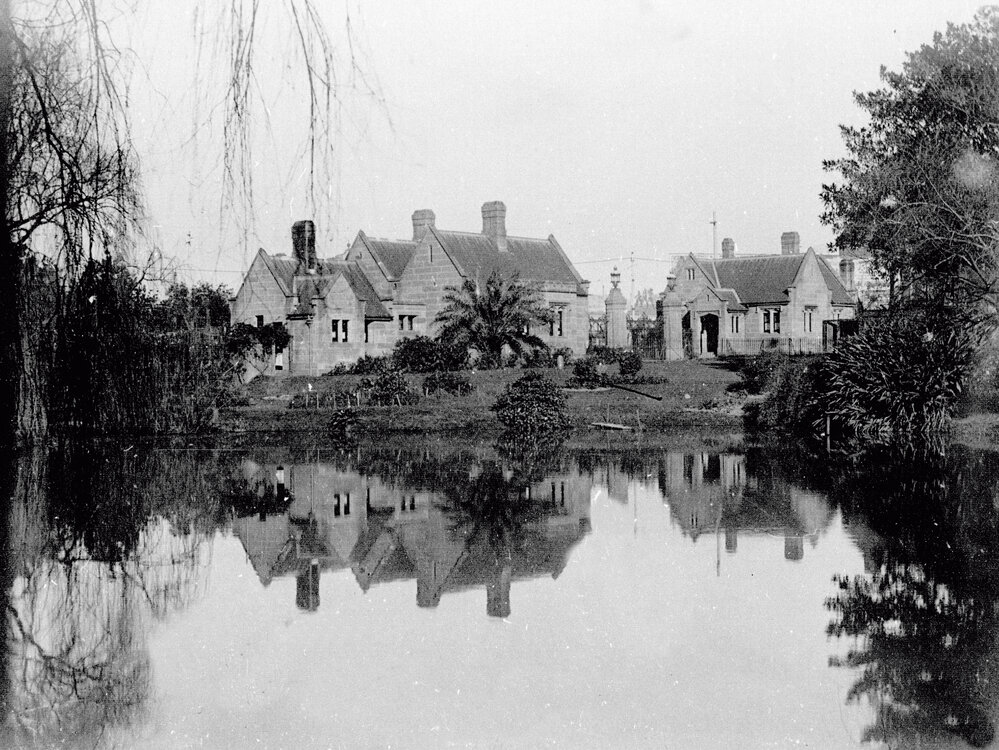 View Across Lake Northam, Victoria Park to Gardener's and Messenger's Lodges