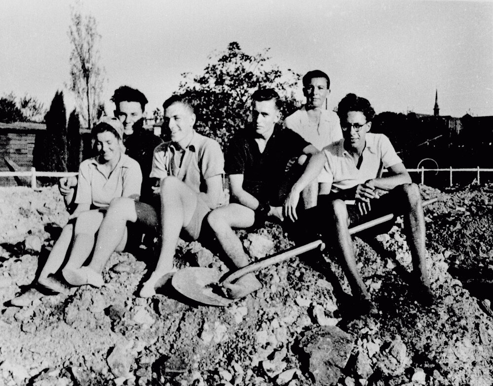 Sydney Teachers College (STC) Students Rest from Digging Air Raid Precaution Trenches