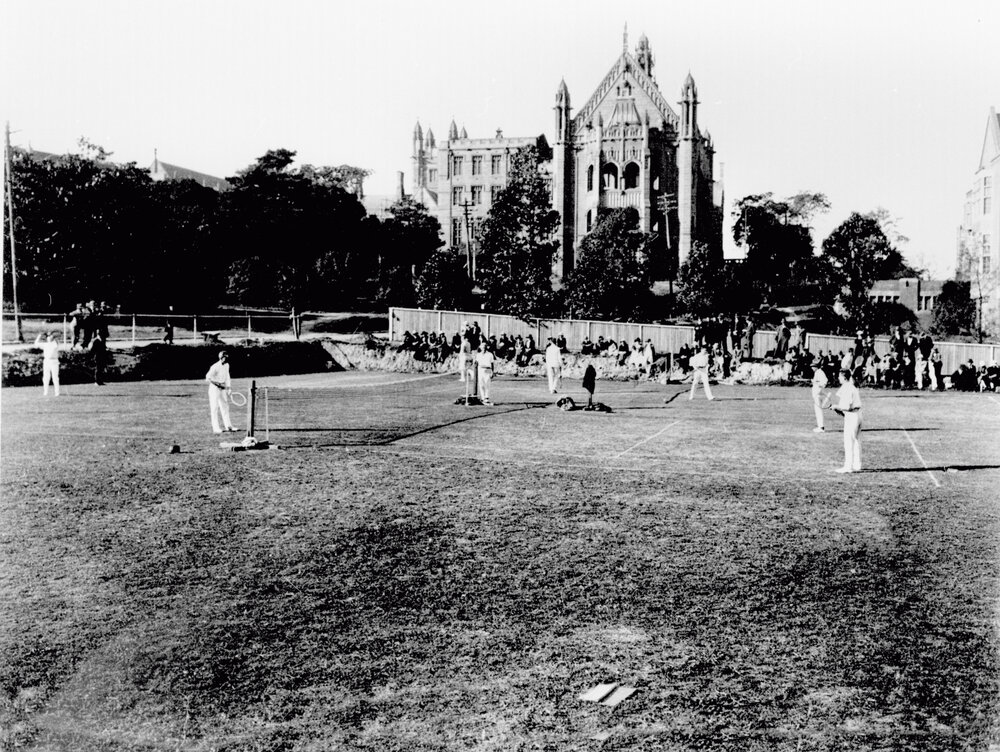 Sydney Teachers' College (STC) Students Playing Tennis On Hockey Fields