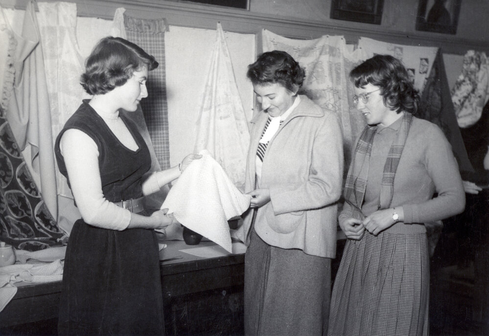 Students at Exhibition of Needlework at Sydney Teachers College (STC)