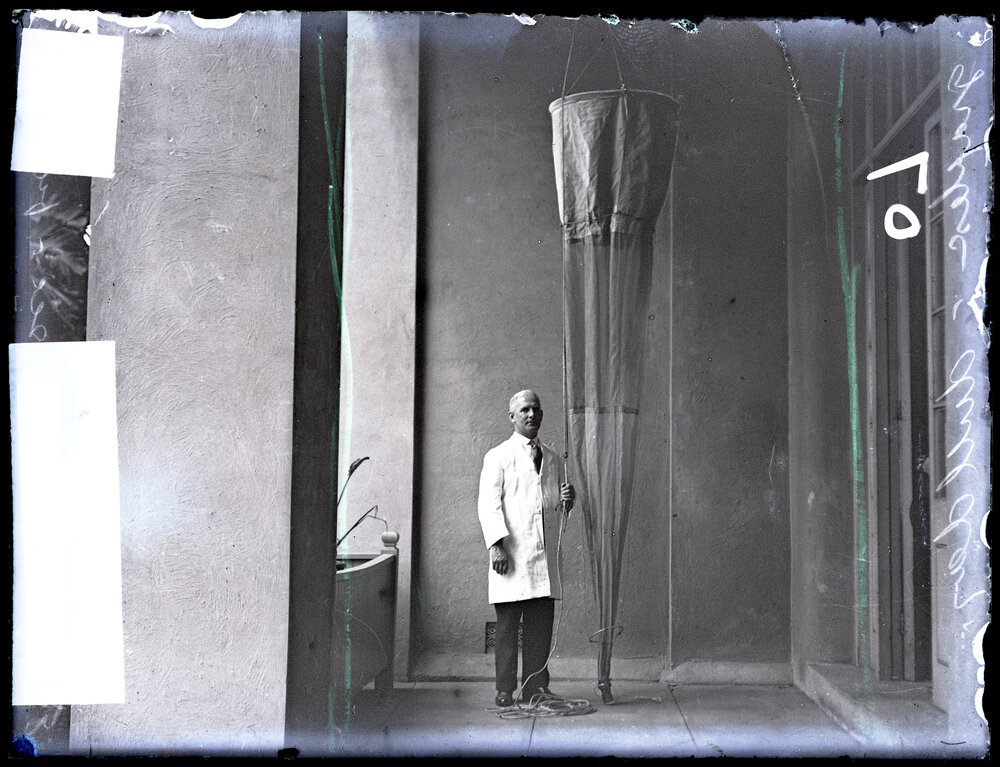 Zoology Department Staff Holding Plankton Net 