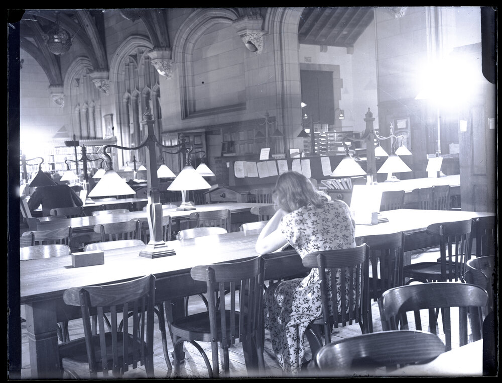 Desks in the Fisher Library, MacLaurin Hall