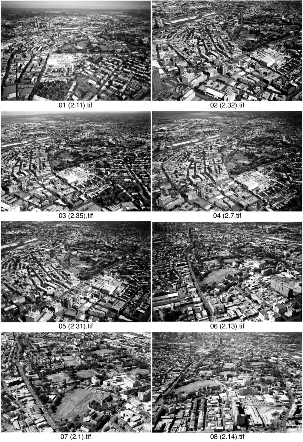 Photographic Record of Contact Sheets of University of Sydney Aerials