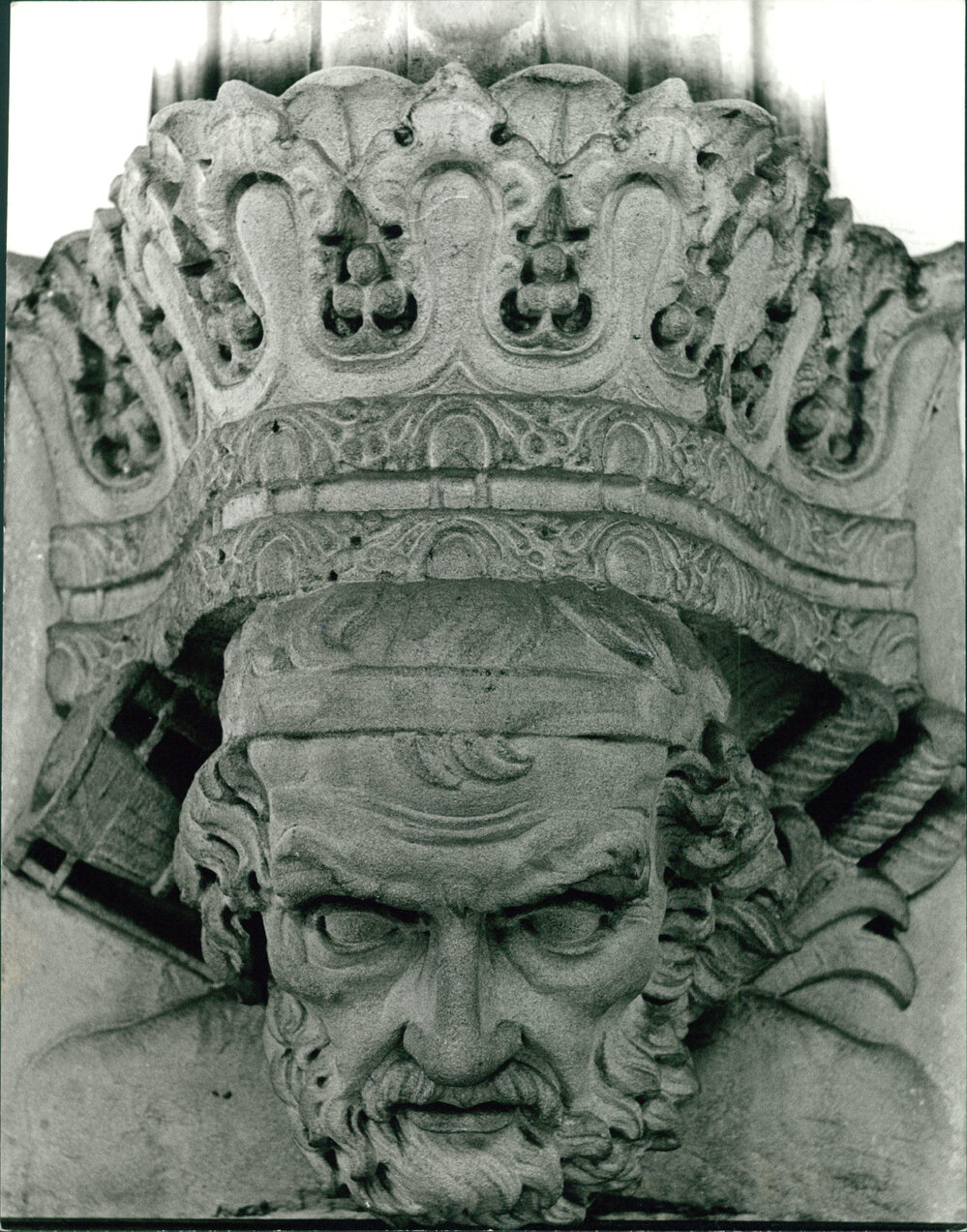 Carved Portrait Head of Homer in the Professorial Board Room