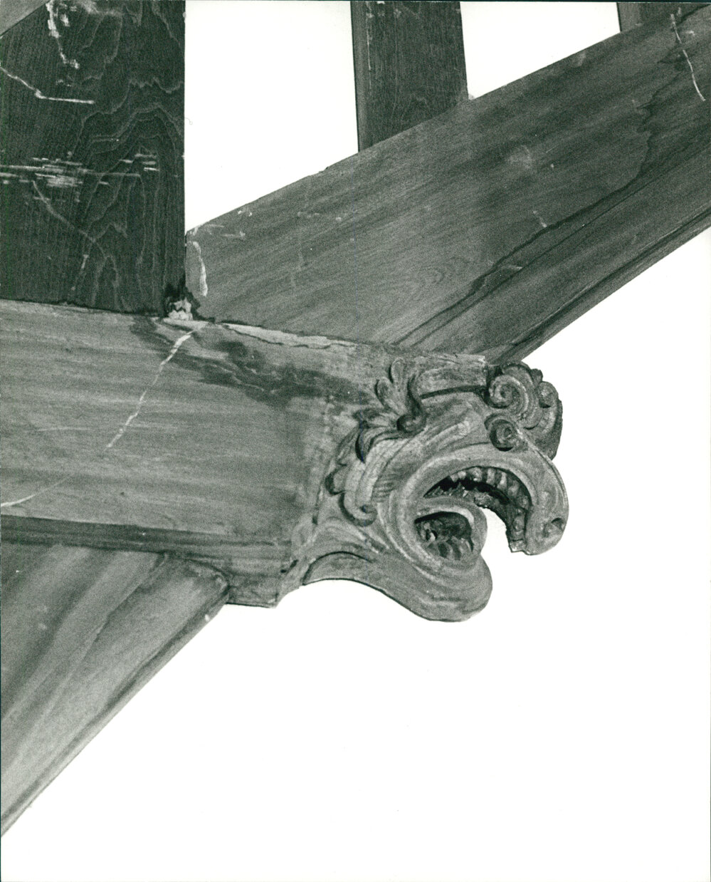 Carved Cross Beam in the Professorial Board Room Roof