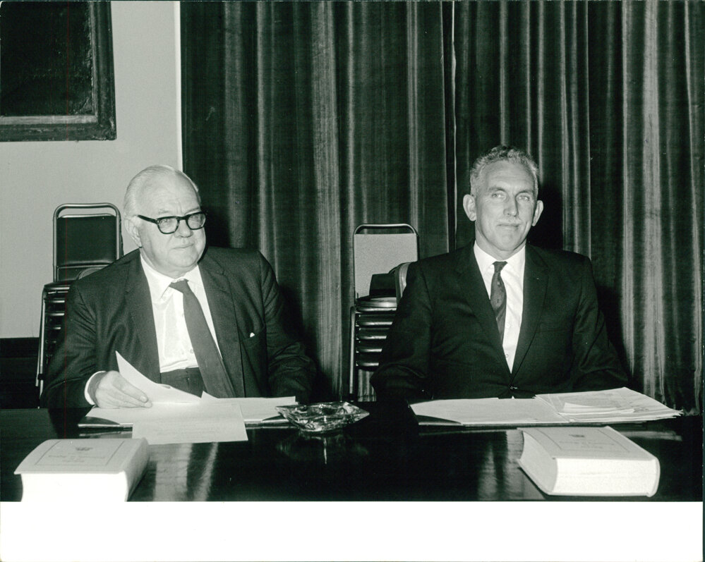 The Vice-Chancellor, Sir Stephen Roberts, and Mr WH Maze