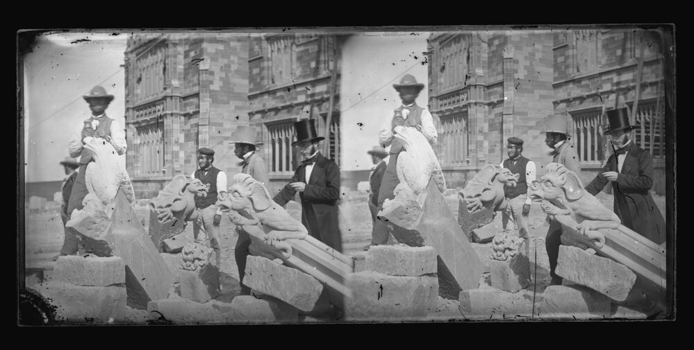 Stone Mason Carving Gargoyles