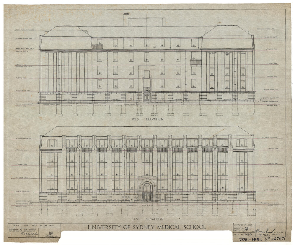 Blackburn Building - Medical School - West and East Elevations - Cloth Copy