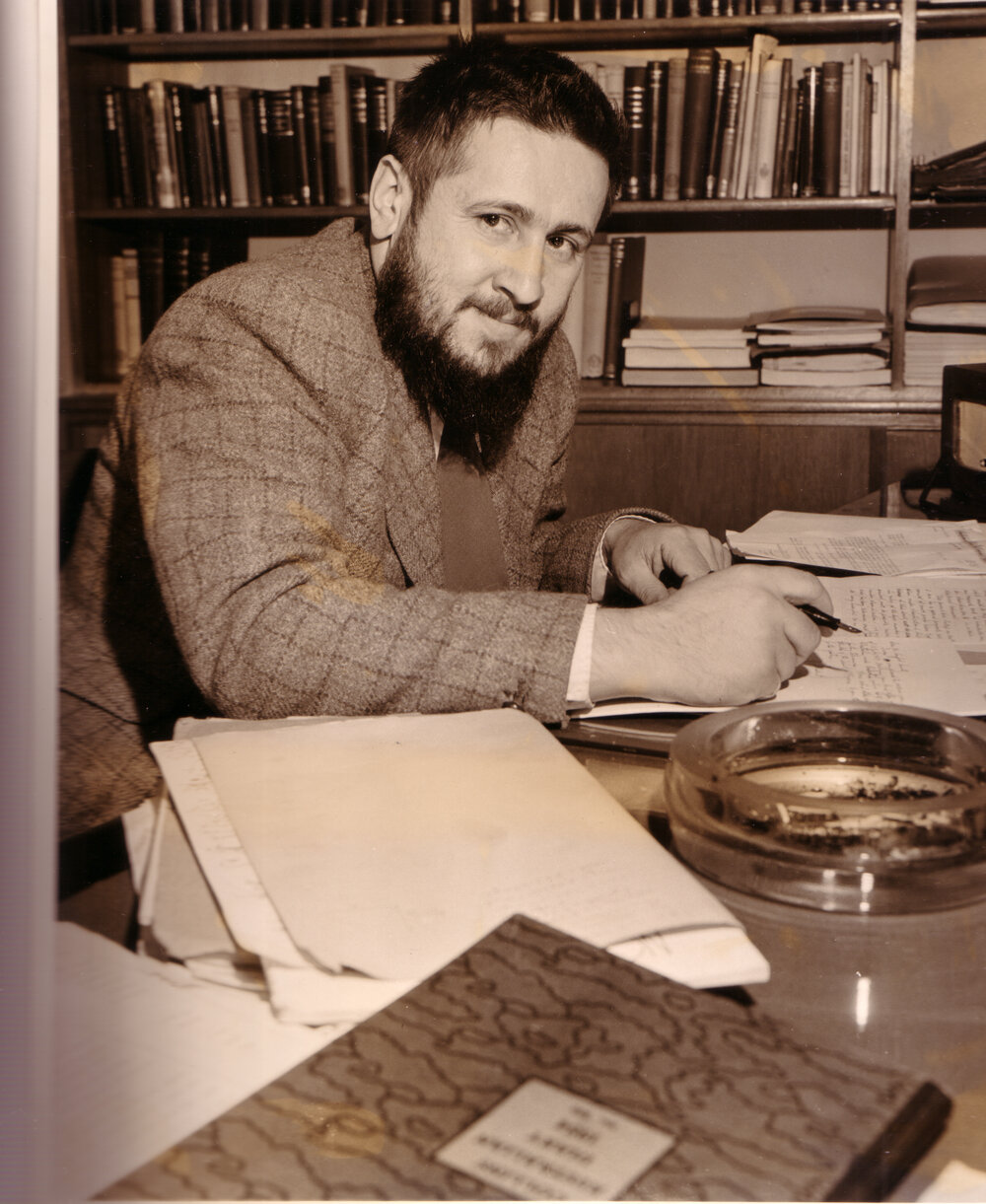 Professor Harry Messel at His Office Desk