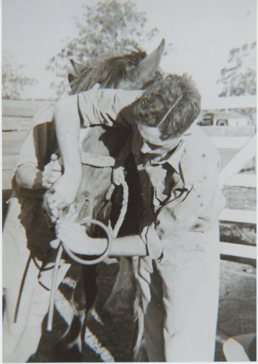 Doug Blood with a Horse at the Badgerys Creek University Farm