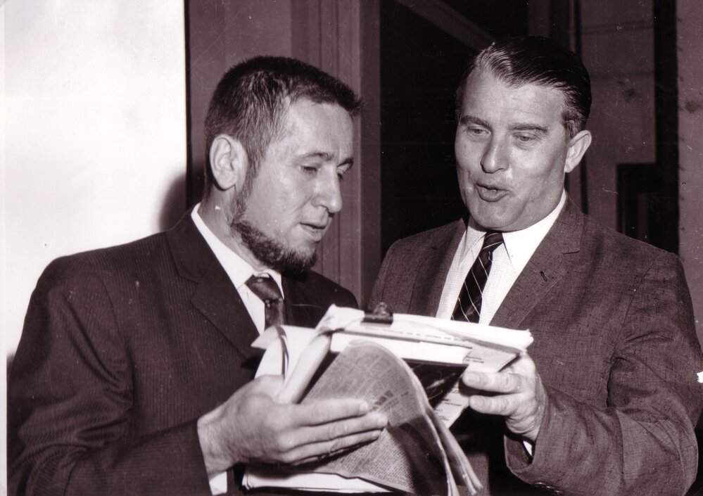 Dr Wernher Von Braun Discussing Nuclear Research Foundation Summer School Lectures with Professor Harry Messel