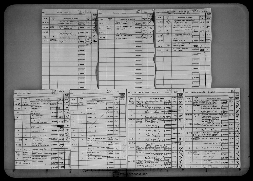 Wilkinson Building - Architecture Building - Lecture Theatre Audio-Visual Layout - Microfilm Roll F337
