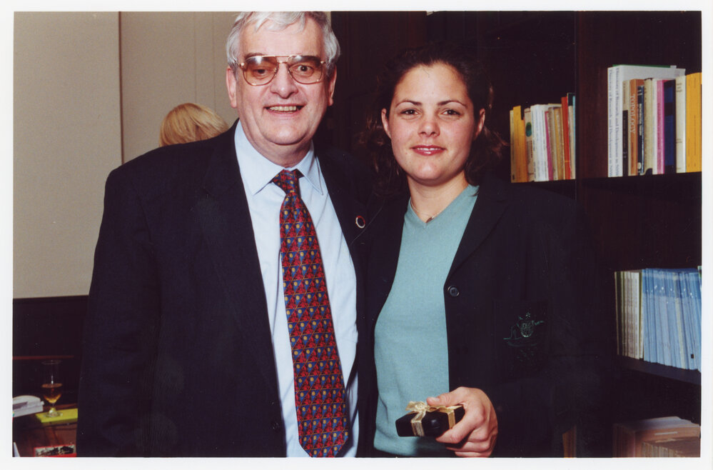 Vice-Chancellor Gavin Brown and Yvette Higgins (Olympic Water Polo Player)