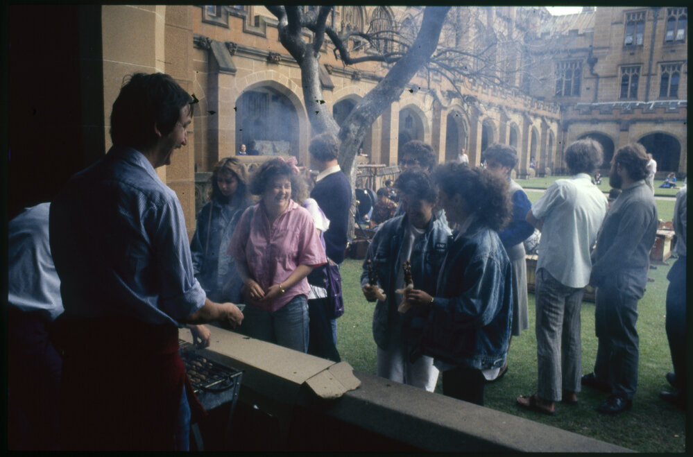 Students at Barbeque in Quadrangle
