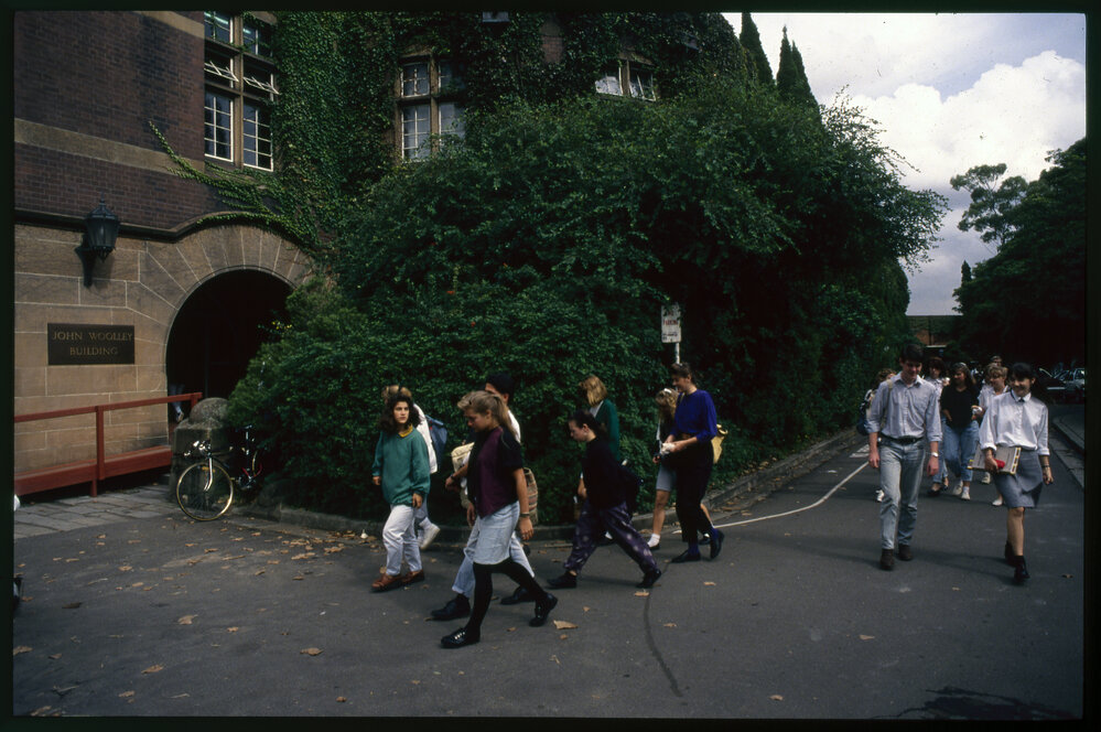 Students Between Lectures at John Woolley Building