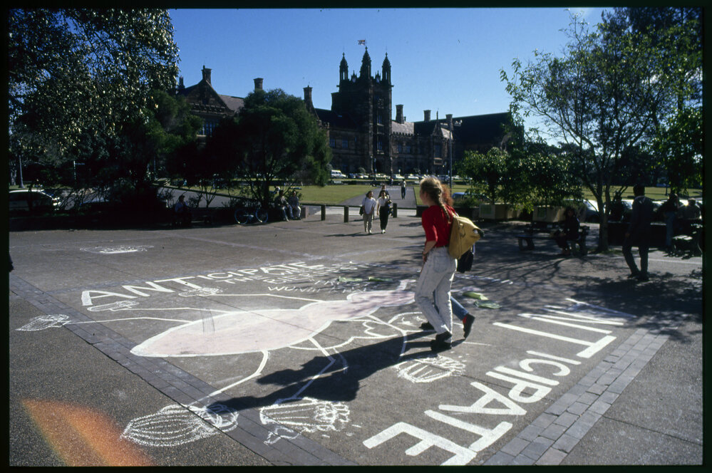 Students Between Lectures at Fisher Library