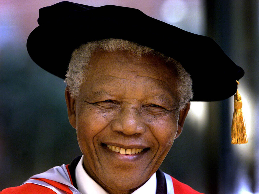 Nelson Mandela at His Honorary Doctorate (Doctor of Laws) Ceremony