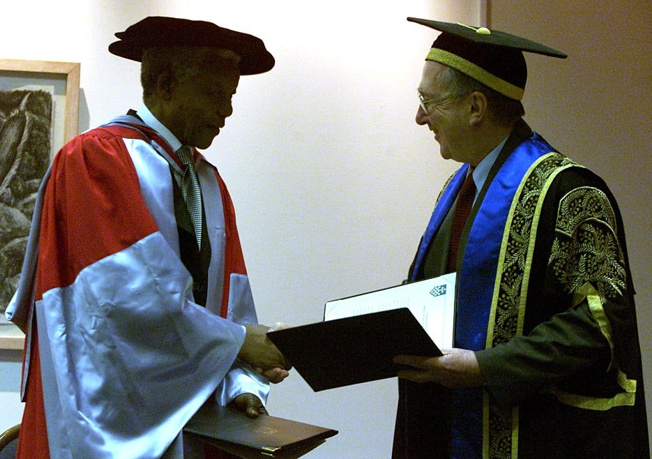 Nelson Mandela at His Honorary Doctorate (Doctor of Laws) Ceremony