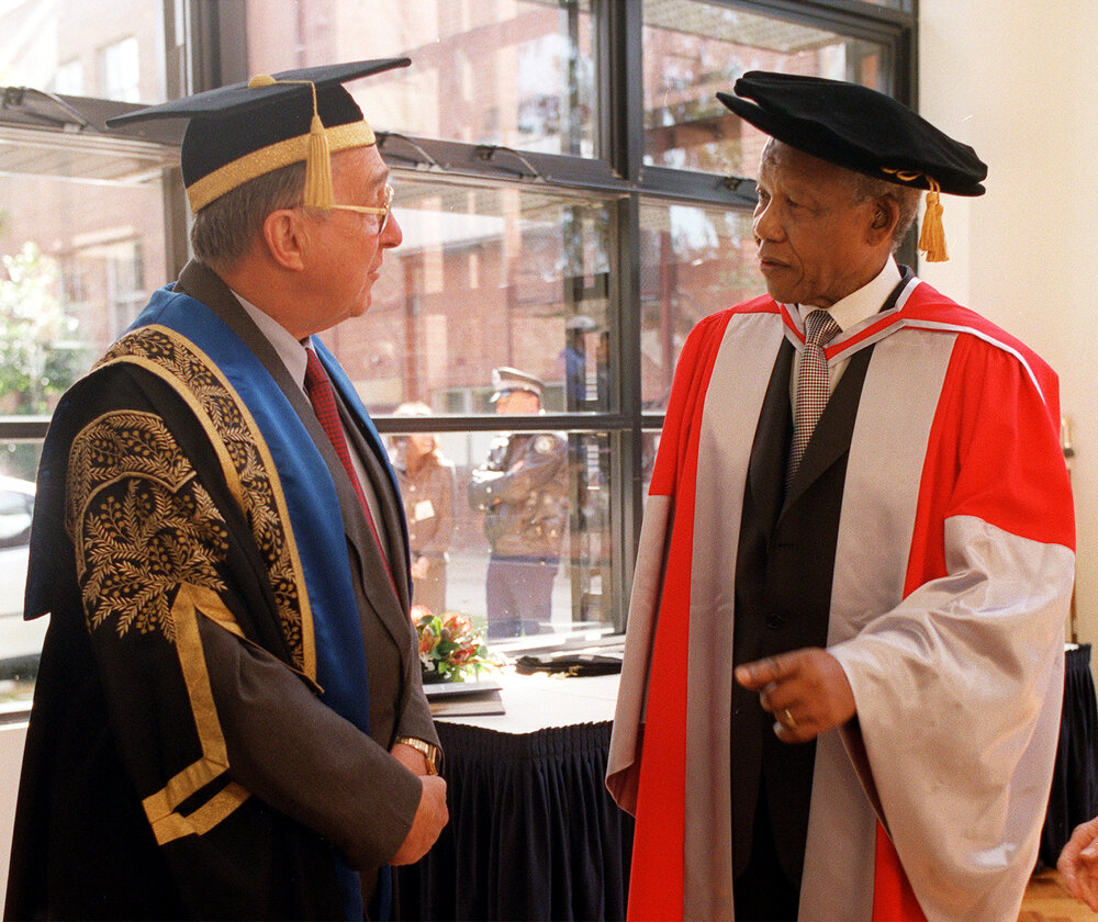 Nelson Mandela at His Honorary Doctorate (Doctor of Laws) Ceremony
