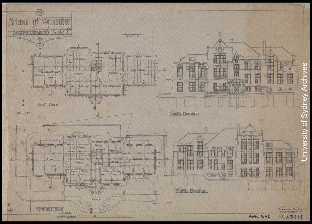 Zoom Background - Agriculture Building - School of Agriculture - Elevations, Ground Floor, First Floor