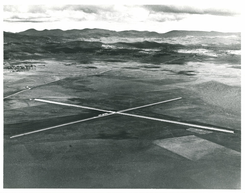Aerial View of the Mills Cross Radio Telescope