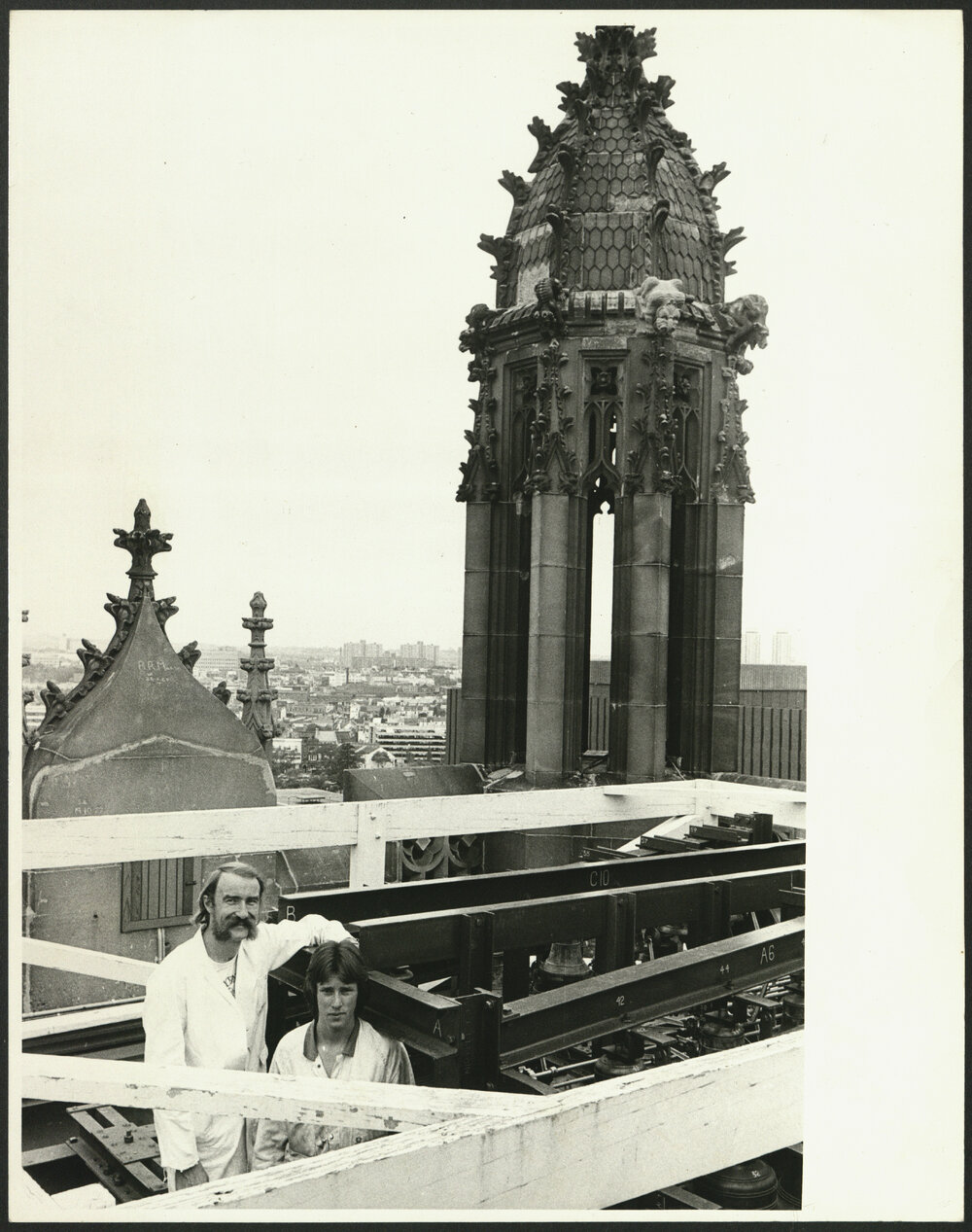 Trevor Sutton and Ian Barber on the Roof of the Clock Tower