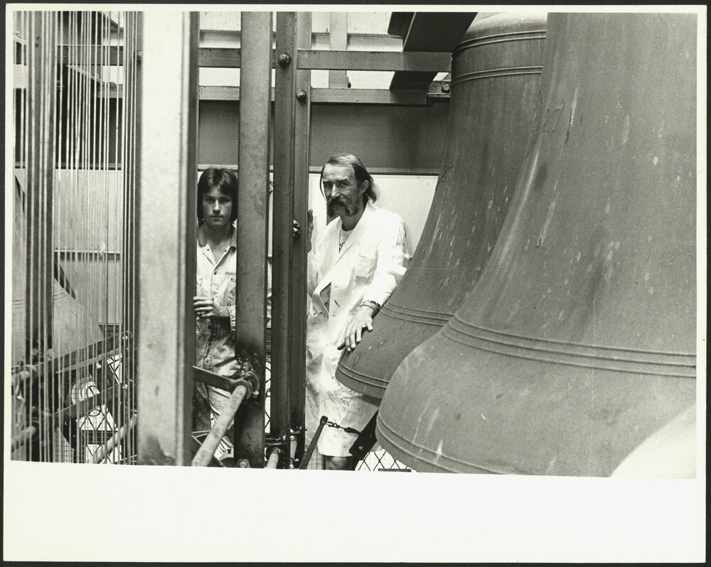 Trevor Sutton and Ian Barber Installing the Rebuilt Carillon