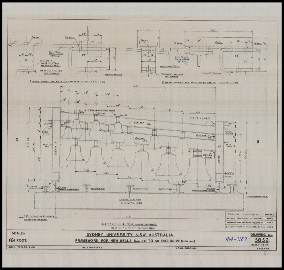 Carillon - Framework for New Bells Nos 30 to 58
