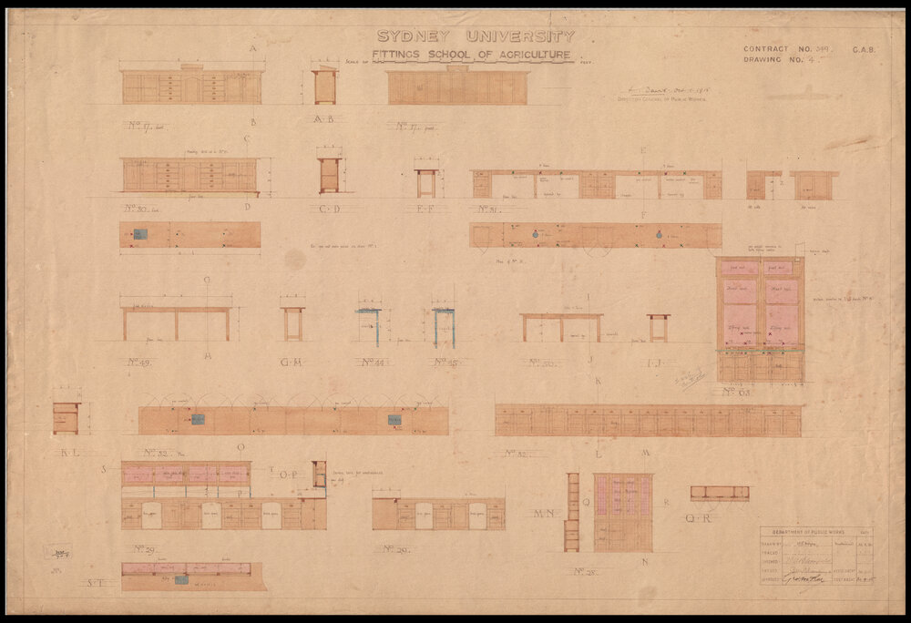Agriculture Building - School of Agriculture - Fittings - Drawing No 4