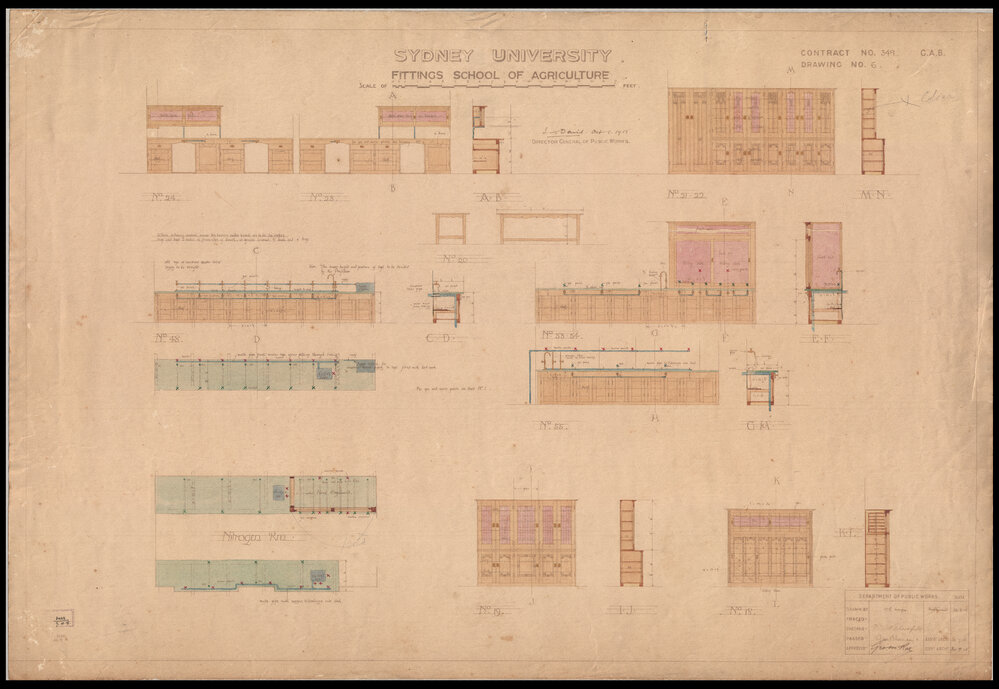 Agriculture Building - School of Agriculture - Fittings - Drawing No 6