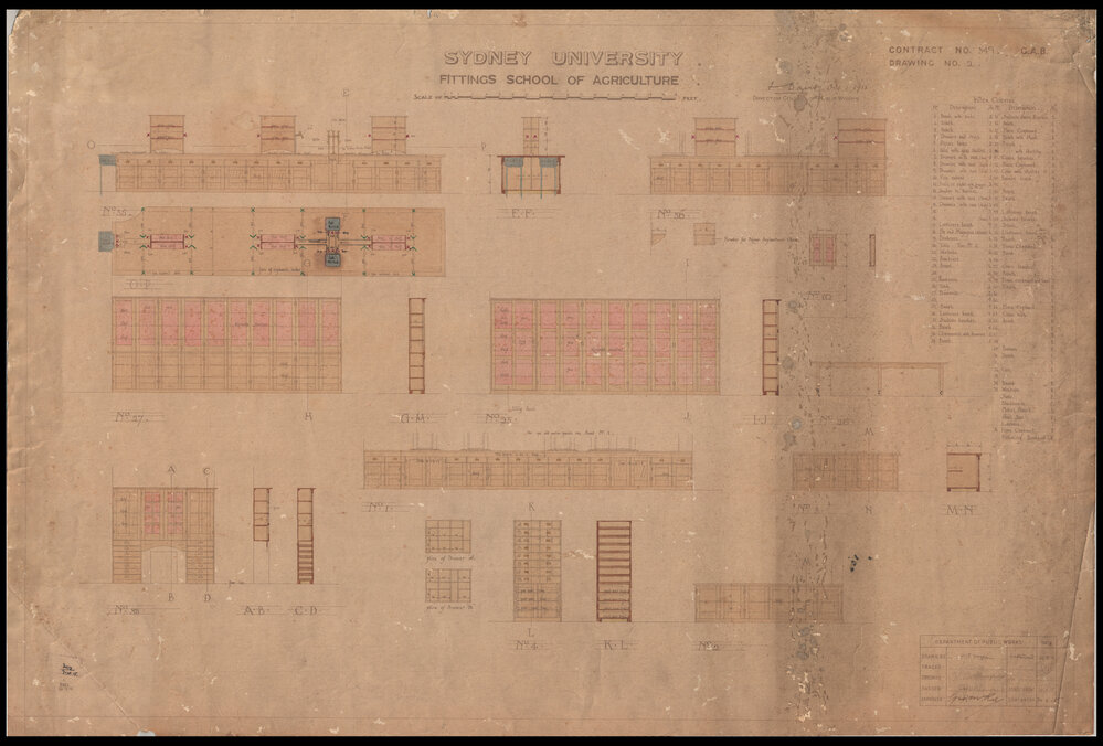 Agriculture Building - School of Agriculture - Fittings - Drawing No 2